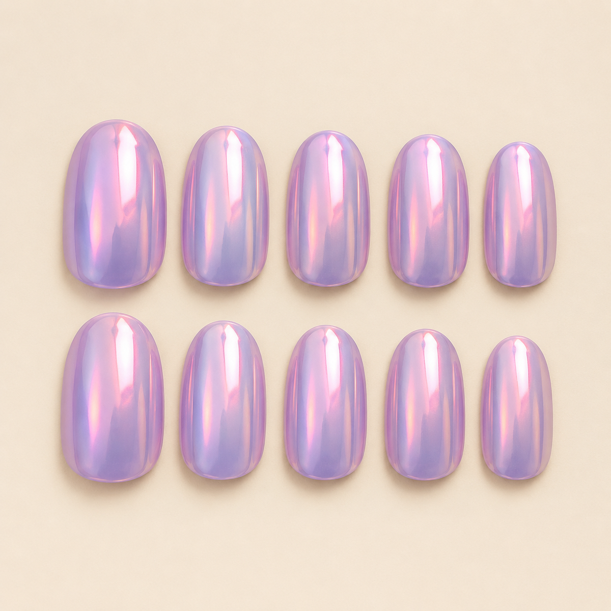 Lilac Glaze Oval press-on nails