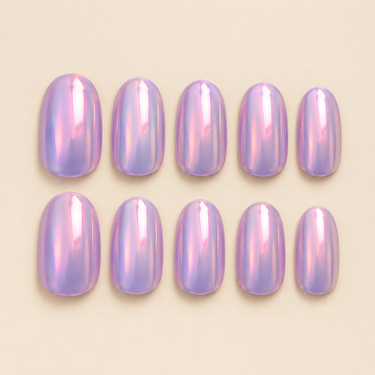 Lilac Glaze Oval press-on nails