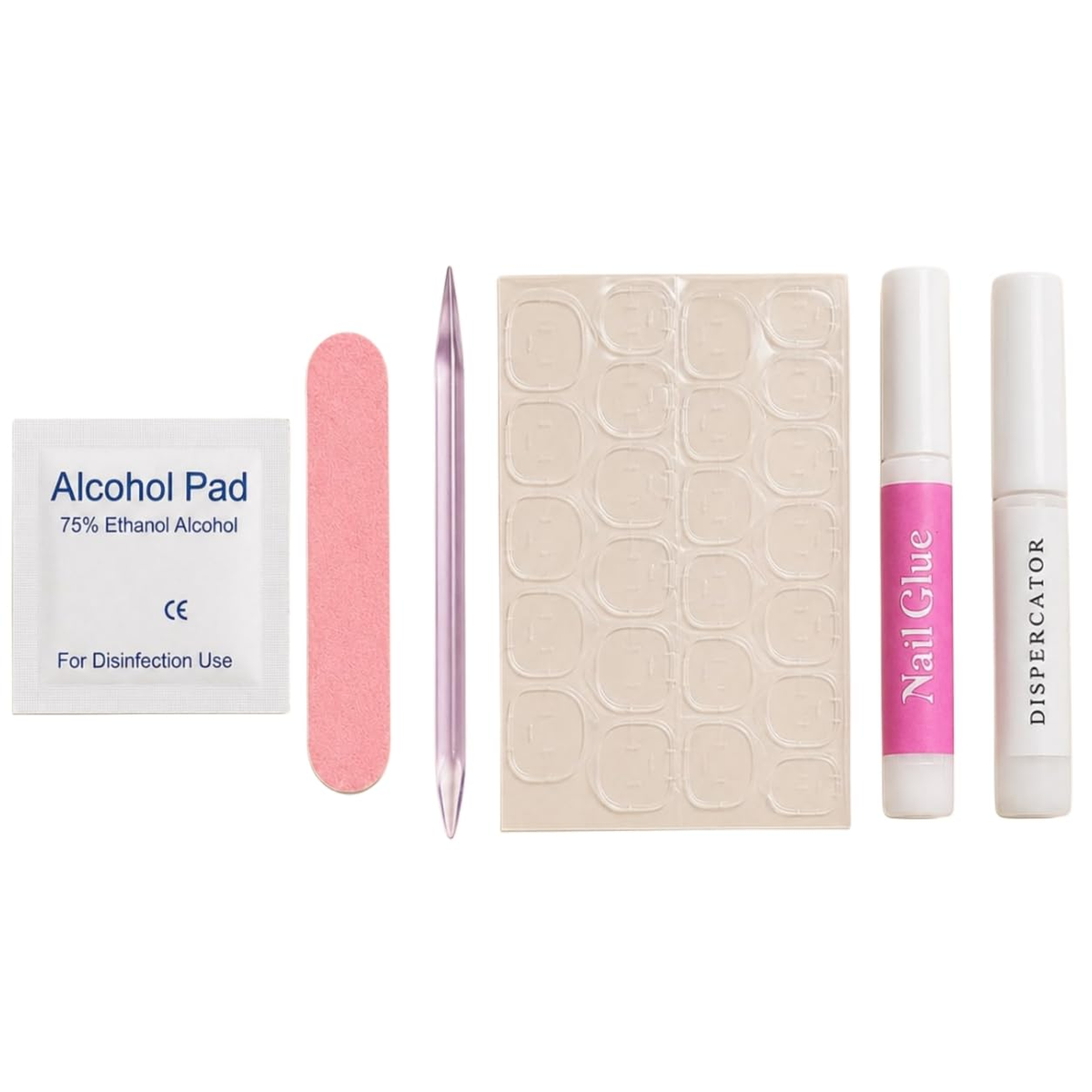 What's inside the VTN press-on nail application kit