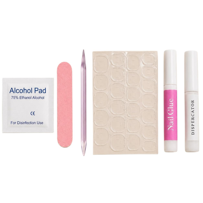 What's inside the VTN press-on nail application kit